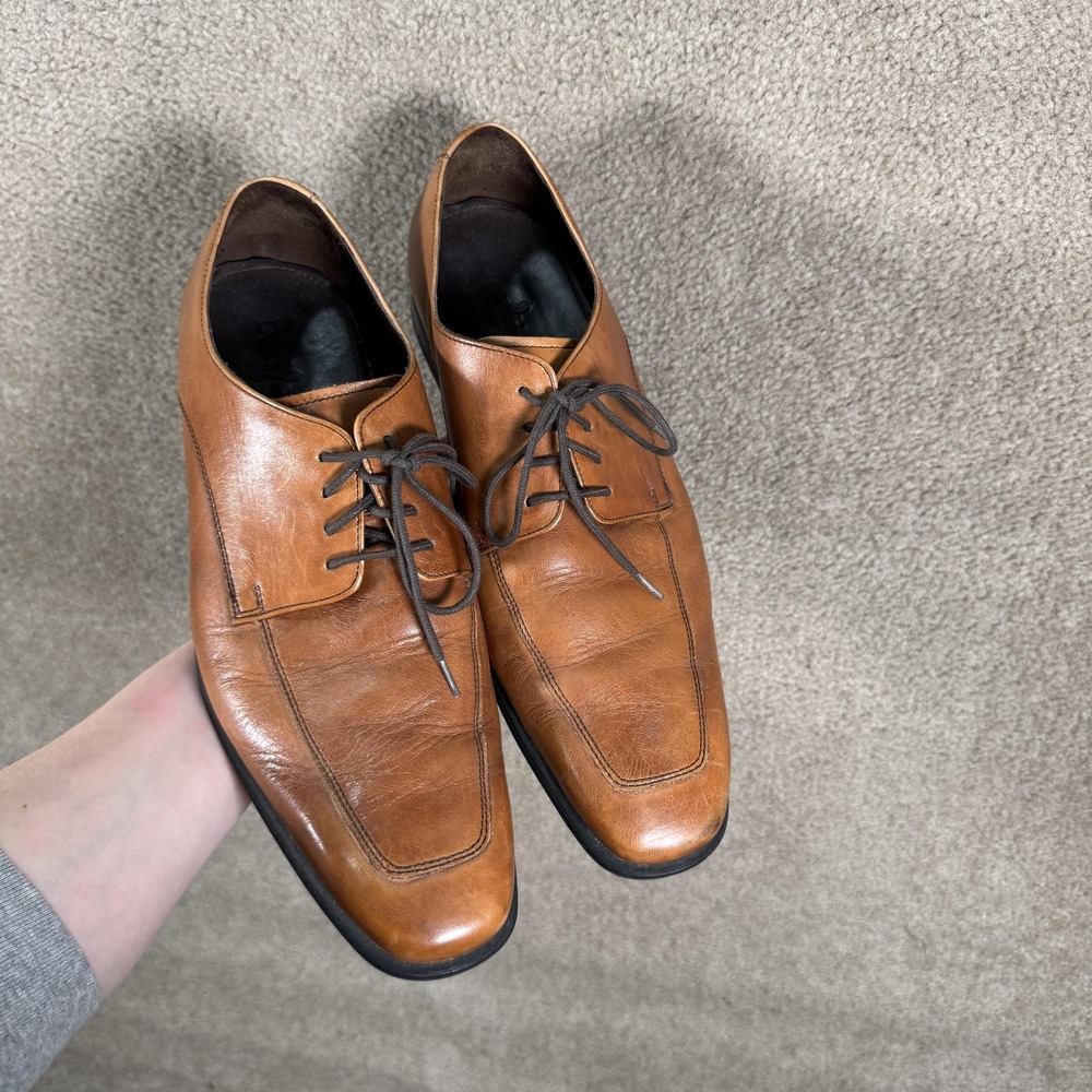 Cole Haan Shoes Mens Size 10.5 Brown Leather Oxford Lace Up Dress Square Toe